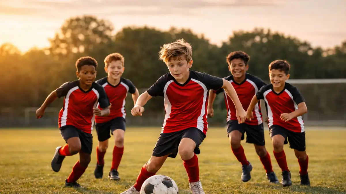 Youth soccer players on the field — Youth Soccer Sports homepage hero image